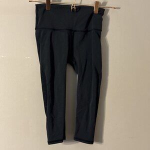 Lululemon Compression Leggings Capri (Just Below Knee) Black High Waisted Sz 4